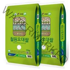 철원 오대쌀 10kg x 2개 맛있는 배달 쌀통 살