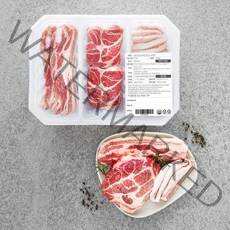 모아미트 캐나다산 보리먹인 암퇘지 삼겹 목살 항정살 모둠팩 구이용 (냉장), 900g, 1개