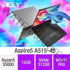 ACER 가성비 노트북 아스파이어5 A515-45 테라4 [실버만가능], 16GB, NVMe 512GB, 포함