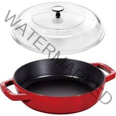 Staub 스타우브 양손 후라이팬 40511-727 인덕션 호환 양수 베이비 웍 20CM, 뚜컹포함제품