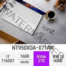 [오늘출발] 삼성 갤럭시북 이온2 NT950XDA-X71AW / i7-1165G7 / 15인치 / WIN10 탑재 *블루투스마우스 / 파우치 증정*, 2TB, WIN10HOME, 16GB