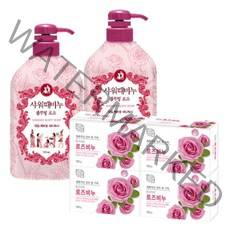 무궁화 샤워때비누 로즈 700mlX2P+로즈비누 4P 스크럽, 쿠팡테스트 M0162세트, 쿠팡테스트 본상품선택