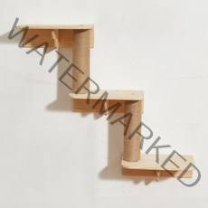 DIY 구름다리 원목 캣워크 캣워커 고양이 벽걸이 캣타워 벽선반 투명해먹, 벽면계단2개