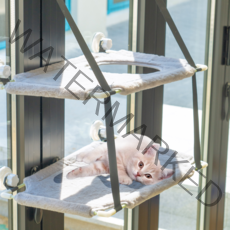 난펫 고양이 창문 윈도우 해먹 캣폴 캣킥 캣워커 캣워크 DIY 캣타워 침대, 1단, 그레이
