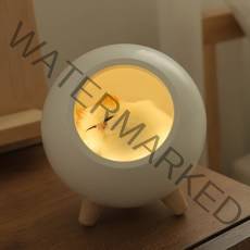 무아스 충전식 잠자는 고양이 무드등, 화이트