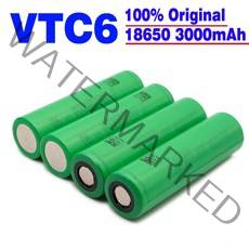 리튬이온 18650 배터리 VTC6 3.7V 3000mAh 30A 고방전 충전식 배터리 전자 담배 랜턴 완구 도구, 6개