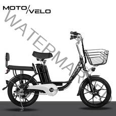 모토벨로 테일지 G7 350W 48V 10Ah 2인승 전기자전거 유아동 탑승가능, 블랙