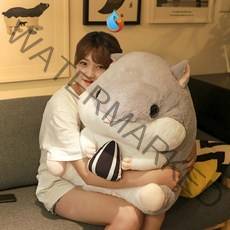 통통햄스터봉제인형 대형 햄찌 동글동글 극세사 등받이 마약 쿠션 통통한 햄스터 봉제 인형, 멜론그레이부드럽고편안한, 60cm