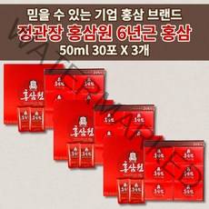 정관장홍삼원50ml30포 쇼핑백포함 정관장 홍삼원 6년근 홍삼 농축액 홍삼정 진액 홍삼액 액기스 프리미엄 고품질 선물용 가족 부모님 건강 효도 홍삼 선물 세트 50ml x 30포, 3개