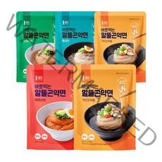 1am 바로먹는 알뜰 곤약면 280g 혼합구성, 5팩(물냉면1+메밀소바1+가쓰오우동2+매콤비빔1)