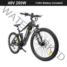 전기자전거 전동 자전거 Accolmile 27.5 29 인치 750w 500w 250w 48v 산악 ebike 중간 장착 모터 강력한 emtb 풀 서스펜션, 48v 250w 풀 블랙, 27.5인치