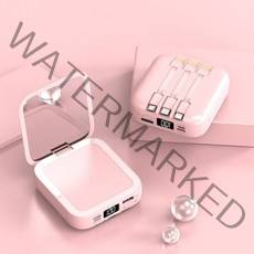 캠핑용파워뱅크 캠핑용 발전기 배터리 20000mah 휴대용 미니 화장 거울 led 외부, 분홍색