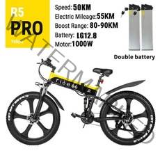 emtb 로드 전기 산악 자전거 3륜 삼륜 가성비 전기자전거 1000W 해변 4.0 지방 타이어 48V 망 산악 눈 Ebike 26인치, 듀얼 배터리1000W, 1-CN