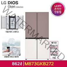 LG오브제 컬렉션 더블매직스페이스 글라스 클레이핑크 베이지 M873GKB272, 색상: 클레이핑크 + 베이지, 단품