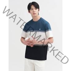 블루 경량 피케 컬러 블록 티셔츠 (BC2442C25P)