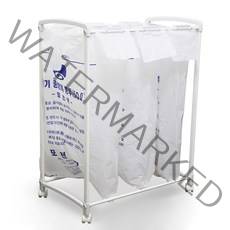 아이템톡 원터치 이동식 분리수거함 + 비닐 50L 50p, 화이트, 1세트