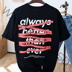 남자 오버핏 반팔 티 ALWAYS 프린팅 박스 커플 남녀공용