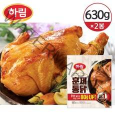 [하림] [냉장] 훈제통닭 630gx2개, 상세 설명 참조