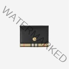 버버리 명품명품버버리 스몰 빈티지 체크 레더 폴딩 지갑 아카이브 베이지 블랙 Small Vintage