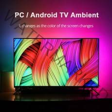 휴대용모니터 휴대용 포터블 보조 듀얼모니터 diyambient tv pc usb 20, 미터당 60개의 LED, 4m 키트, 우리 플러그