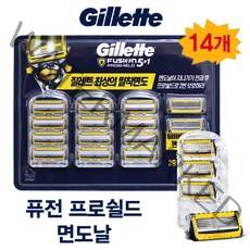 모든 퓨전면도기에 호환가능한 질레트 프로쉴드 퓨전 면도날 12입+2개