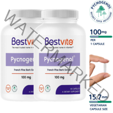 호팍사 피크노제놀 100mg 60정 프랑스 해안송 소나무 껍질 추출물 파인바크 프렌치 마린타임 Pycnogenol, 2병, 60캡슐