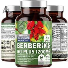 천연 보충제 건강한 면역체계 지원 HCI 고강도 베르베린 영양제 Berberine 1200mg 120정, 120 정