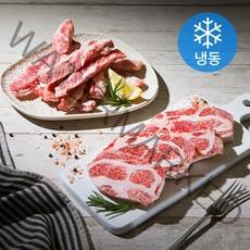 6다이닝 이베리코 돼지고기 목살 300g + 갈비살 300g (냉동), 1세트