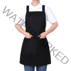 라미아스텔라 도톰한 H형 카페 바리스타 앞치마 M, 블랙, 1개