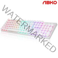 앱코 K840 조약돌 레트로 키캡 축교환 LED (화이트 적축)