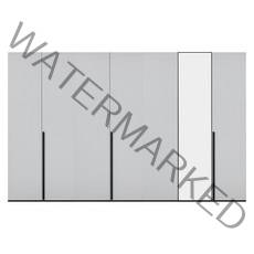 한샘 피카 거울 긴옷장 세트 350cm(높이216cm) 그레이 선반형