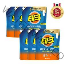테크 액체세제 베이킹구연산 드럼용 2L x 6개, 없음, 상세설명 참조