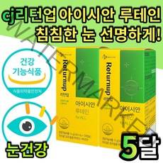 CJ 리턴업 아이시안 루테인 지아잔틴 지야잔틴 식약처 인증 식약청 인정 황반 색소밀도 눈 건강 도움 노화 침침한 건조한 식물성 캡슐 홈쇼핑 루태인 수험생 청소년 성인 플러스 데일리, 30캡슐x5박스 5개월