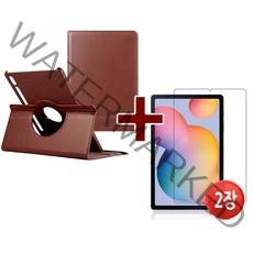 갤럭시탭A7 라이트 8.7 SM-T220 (케이스+지문필름2장) 스텐드식 360도 회전 케이스, 블랙+지문필름2장
