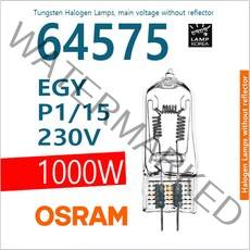 64575 OSRAM 230V 1000W 1KW EGY 3400K 15h GX6.35 할로겐램프 전구