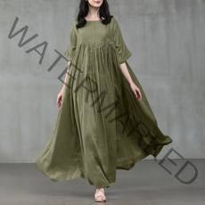 원피스 용 여름 sundress zanzea 2022 kaftan pleated o 넥