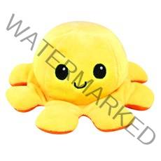 문어왕 양면 반전 문어 봉제인형, 노랑 + 오렌지, 10cm