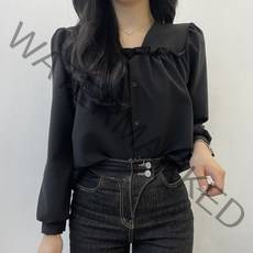 VANANA2 찰랑 원단 페미닌 프릴 셔츠 블라우스 3color