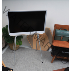 스노우아울 캠핑 LG 룸앤티비 거치대 스탠드 27인치 캠핑장티비 (스틸), 실버