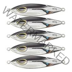 로얄피쉬 크롬 메탈지그 벤댕이타입 루어 5p, 실버, 40g
