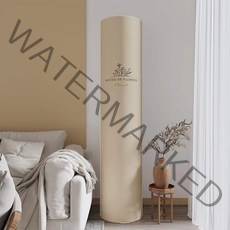 거실 공용 원형 스탠드 에어컨 방진 커버, 스마일드웜+브라운