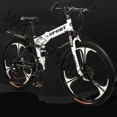 urkoteer 접이식 산악자전거 남녀공용 MTB 자전거, 24인치 21속, 접이식-육도륜 블랙 사은품 증정
