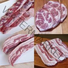 [신흥미트]당일작업 삼겹살+목살+갈매기 1.5kg 세트 구이/수육/캠핑용 국내산 우리돼지, 6.갈매기살-1개+목살-1개+삼겹살-1개