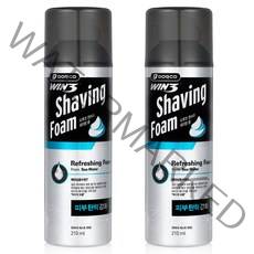 도루코 윈쓰리 WIN3 리프레싱 쉐이빙폼 면도거품 210ml(면도 필수 용품), 2개입, 210ml