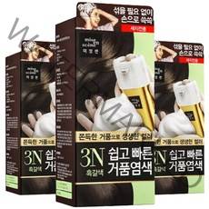 미쟝센 쉽고 빠른 거품 염색 새치전용, 3N 흑갈색, 3개