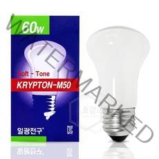 국내산 백열전구 크립톤 60W (220V), 투명_전구색(노란빛), 일광백열크립톤60W