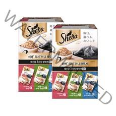 쉬바 고양이 미니 주식 파우치 35g 3종 x 2p 2세트, 해산물, 6개
