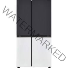 LG전자 오브제컬렉션 양문형 디오스 냉장고 메탈 S834BW12 832L 방문설치, 블랙 + 화이트