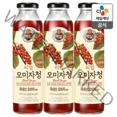 CJ 백설 리얼 오미자청, 310ml, 3개