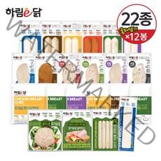 [냉동]하림e닭 22종 12개입 골라담기-닭가슴살/소시지/스테이크, 선택:리얼바 치즈 80g×12개